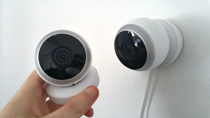 small white CCTV camera