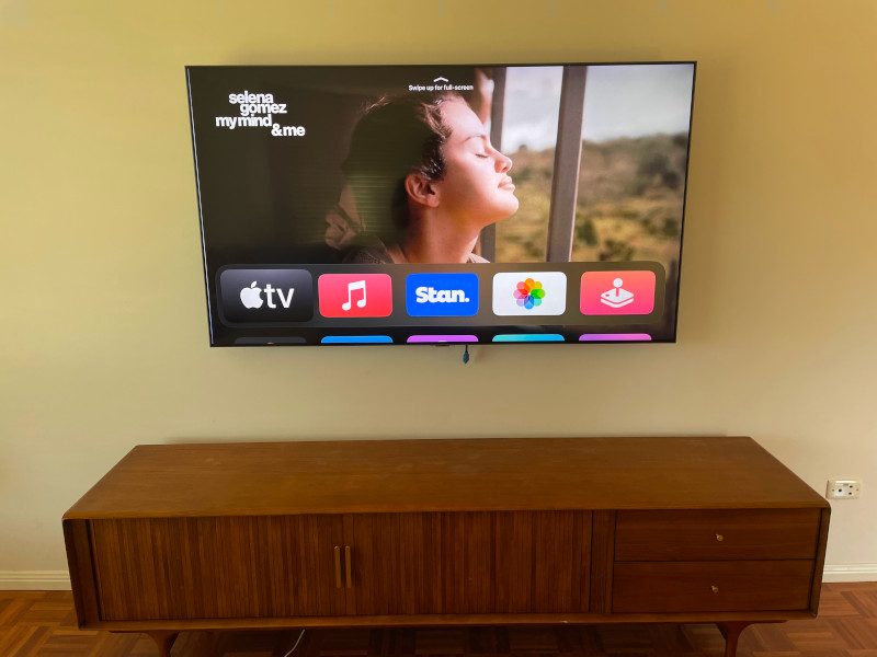 Clean wired TV installation