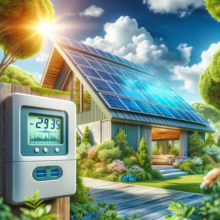 Colourful house with solar panels on the roof