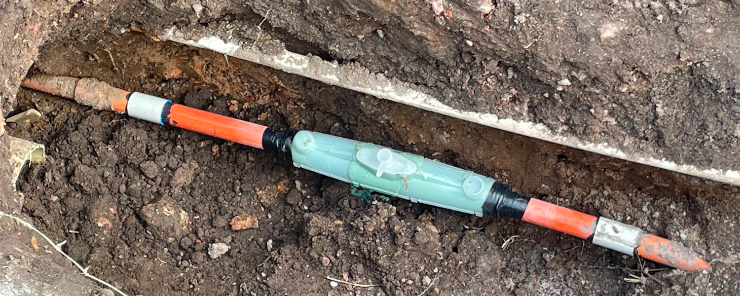 Underground mains repair data cabling job